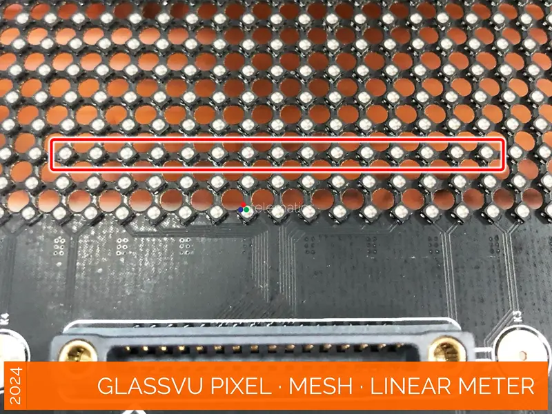 GlassVu · Pixel Mesh · direct view transparent LED display panel · 90% transparency · full pixel range · organosilicon polymer adhesive installation to glass · pixels per linear meter · novastar taurus · viplex · vnnox · review · price · cost · priced from $519 per panel