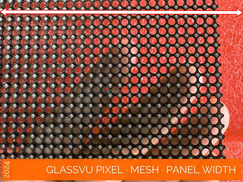 GlassVu · Pixel Mesh · direct view transparent LED display panel · 90% transparency · full pixel range · organosilicon polymer adhesive installation to glass · panel width · novastar taurus · viplex · vnnox · review · price · cost · priced from $519 per panel