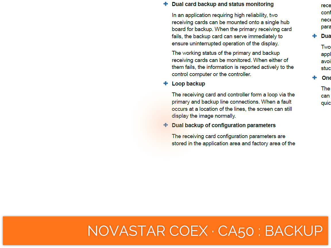 NovaStar COEX · CA50 · configuration parameters
